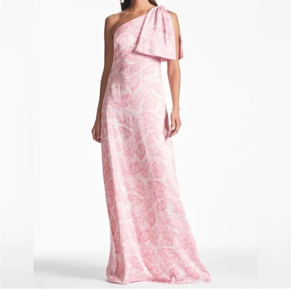 Elegant Pink One-Shoulder Dress - Picture 1 of 4